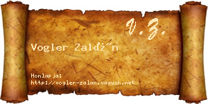 Vogler Zalán névjegykártya