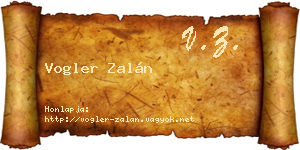 Vogler Zalán névjegykártya